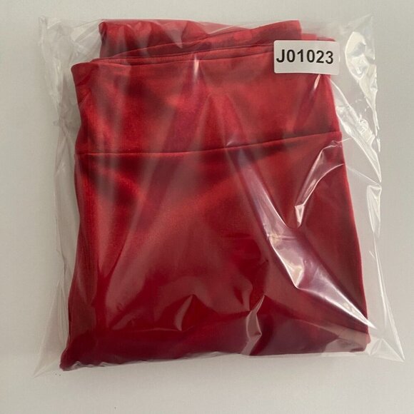 ModCloth Velvet Pull On Flare Leg Pants Size Large Red High Rise - Picture 9 of 9